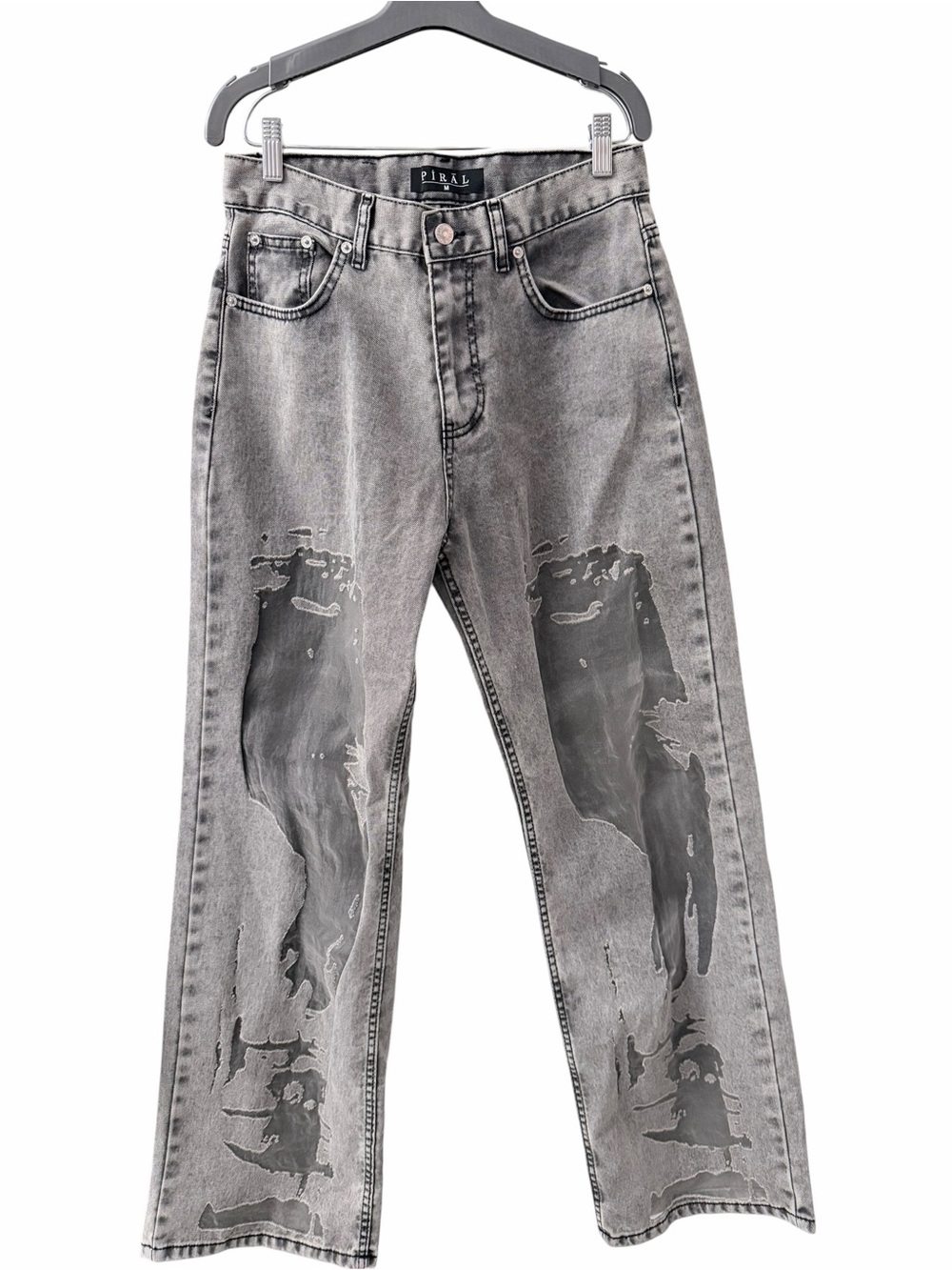PIRAL sheer charcoal jeans NEW